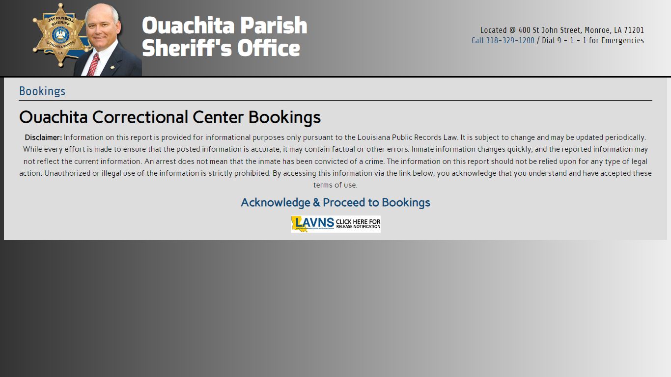 Bookings - Ouachita Parish Sheriff's Office